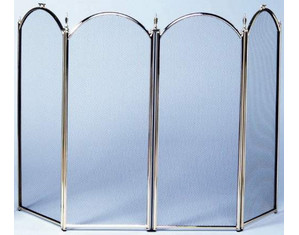 UniFlame S41010PB 4 Fold Polished Brass Fireplace Screen