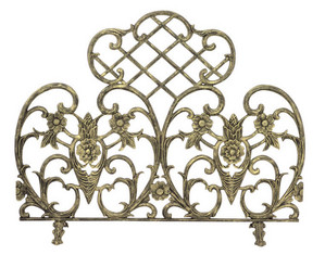 UniFlame Single Panel Antique Gold Cast Aluminum (NO ETA) Fireplace Screen