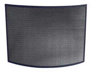 UniFlame Single Panel Curved Black Wrought Iron Fireplace Screen