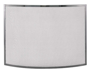UniFlame Single Panel Curved Pewter Fireplace Screen