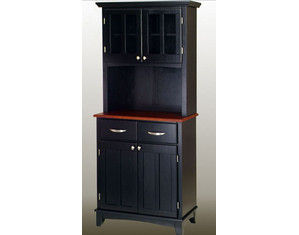 Home Styles Furniture Buffet with Cherry Wood Top and 2-Glass Door Hutch - Fast FREE FedEx Shipping!