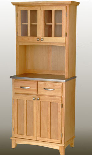 Home Styles Buffet with Stainless Steel Top and 2-Glass Door Hutch (DISCO - 8/28/08) image