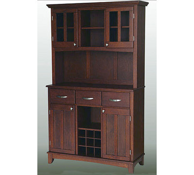Home Styles Furniture on Home Styles Furniture Large Buffet With Cherry Wood Top And 2 Glass