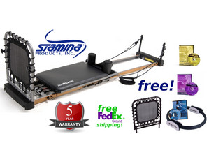 Stamina AeroPilates 296 Performer - FREE Shipping, FREE Rebounder, Pilates Magic Circle,  DVDs, Mat!