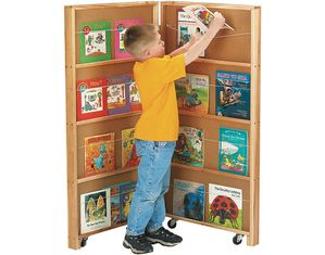 Jonti-Craft Two Section Mobile Library Children's Bookcase