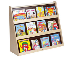 Steffy Wood Bookcase Display with Rear Shelves