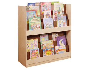 Steffy Wood Double Height Bookcase Display