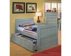 American Woodcrafters Casual Wood Weathered Blue 4/6 Captains Bed