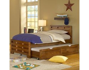 American Woodcrafters Heartland Captains Bed with Storage