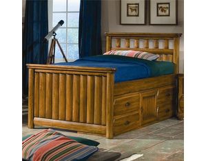 American Woodcrafters Timberline Captains Bed with Storage