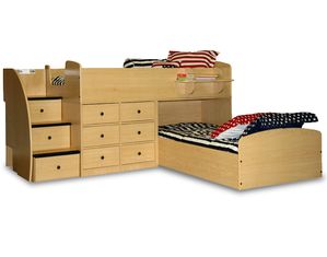 Berg Captains Bed for Two with Stairs