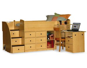 Berg Captains Bed with Pull Out Desk and Stairs