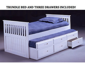 Bernards White Captains Bed - FREE Inside Delivery!