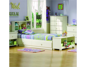 South Shore Pure White Sand Castle Mates Bed