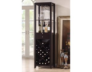 Baxton Studio Baxton Studio Austin Brown Wood Modern Wine Tower