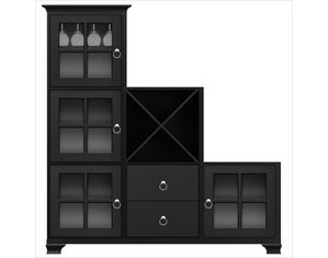 Howard Miller Ty Pennington Zoe Wine Storage Cabinet Antique Black 8G Wine Cabinet