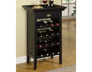 Powell Black Wine Cabinet