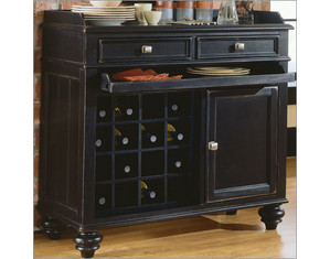 American Drew Camden Black Wine Server Wine Cabinet