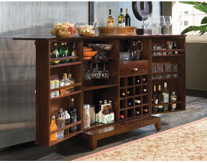 American Drew Tribecca Flip Top Bar Wine Cabinet