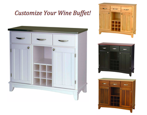 Home Styles Furniture Country Wine Buffet - Customizable Base and Top!