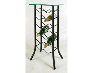 Grace 12 Bottle Wine Rack with Glass Top - Fast FREE FedEx Shipping!
