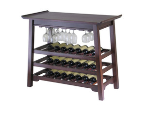 Winsome Chinois Console Wine Table with Glass Rack - Fast FREE FedEx Shipping!