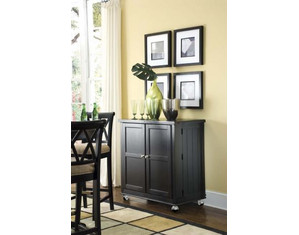 American Drew Camden Black Flip Top Bar Wine Cart