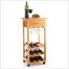 Save  on 9 Bottle Wine Cart with Glass Rack and Drawer at The Wine Rack Store