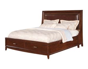 Wynwood Henley Sleigh and Shelter Storage Bed in Russet Brown Cherry