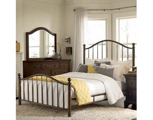 American Drew Ashby Park Metal Tapered Panel Bed in Dark Copper