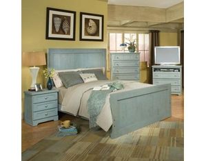 American Woodcrafters Casual Wood Weathered Blue 5/0 Panel Bed