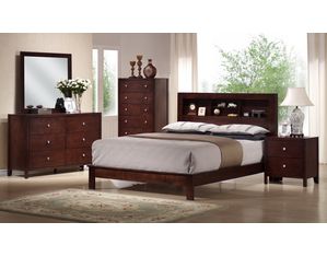 Baxton Studio Montana Mahogany Brown Wood 5 Piece Queen Modern Bedroom Set