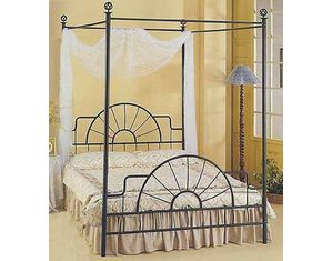 Union Square Black Wrought Iron Canopy Bed
