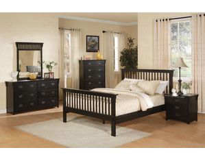 Union Square Queen Panel Bed in Distress Black