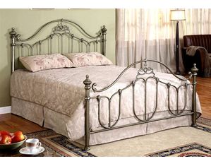 Powell Huntington Brushed Gold and Black over Silver Panel Bed