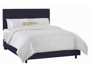 Skyline Furniture Border Bed in Twill Navy