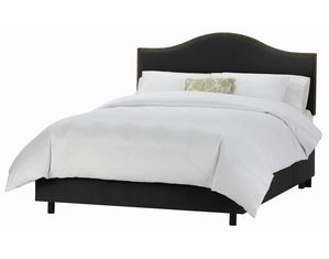 Skyline Furniture Nail Button Bed in Velvet Black