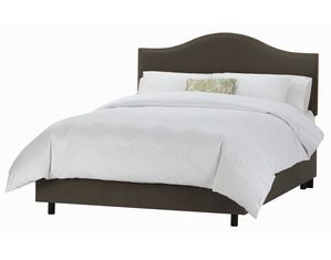Skyline Furniture Nail Button Bed in Velvet Pewter