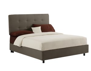 Skyline Furniture Tufted Bed in Premier Pewter