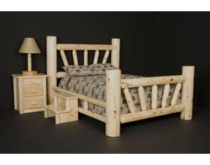 Viking Log Furniture Big Starburst Bed Panel Bed
