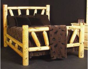 Viking Log Furniture Starburst Bed Panel Bed
