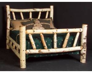 Viking Log Furniture Starburst Birch Bed Panel Bed