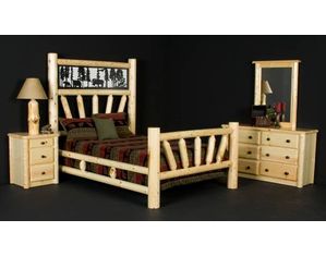 Viking Log Furniture Starburst Insert Bed Panel Bed