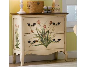 HeatherBrooke Tulip Hand Painted Accent Chest - FREE Inside Delivery!