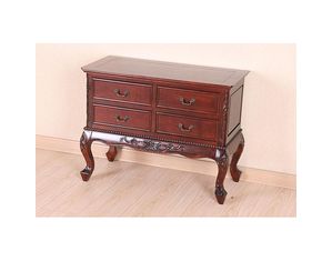 ICI Carved 4 Drawer Queen Anne Low Boy