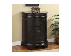 Powell Masterpiece Black 3-Drawer Accent Chest with Black granite top
