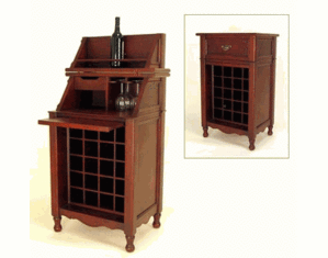 Wayborn Brown Wine Cabinet