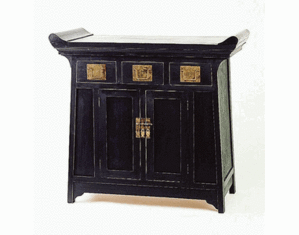 Wayborn Onyx Black Oriental Alter Cabinet