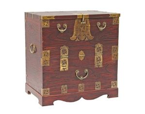 AsiaEXP Natural Wood Storage Trunk with Ornate Brass Hardware - FREE Inside Delivery!