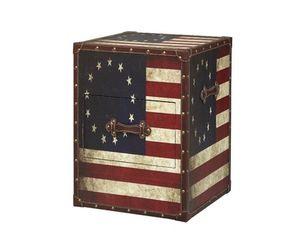 Linon Home Decor Products Vintage American Flag Square Trunk